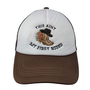 This Aint My First Rodeo Snapback Mesh Back Trucker Hat Brown OSFM Rue21